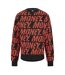 Unisex Adult Long-sleeved Sweatshirt Black Money-1