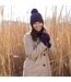 Ladies Knitted Fleece Lined Winter Thermal Fingerless Gloves-3