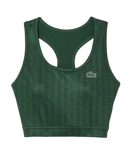 Womens/ladies Geometric Sports Bra Green Lacoste