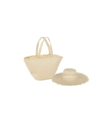 Ensemble Sac de Plage & Chapeau Idriss 57cm Naturel