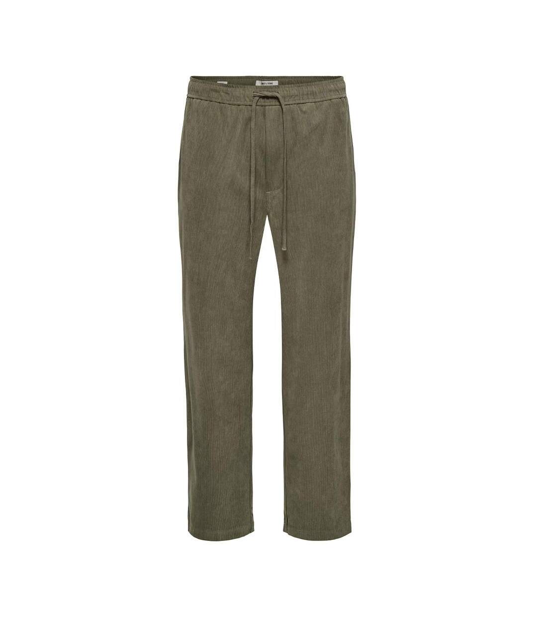 Pantalon fluide vert homme only & sons fade-1