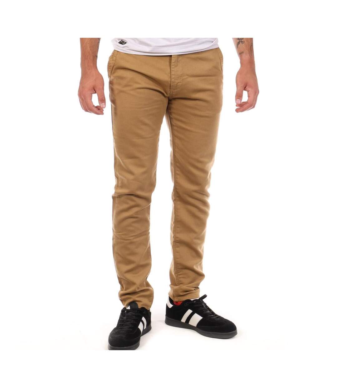 Pantalon toile marron homme freeman t. porter gino-1
