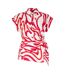 Chemise Mancherons Motif/style Tourbillon Femme Rouge Blanc Biba-2