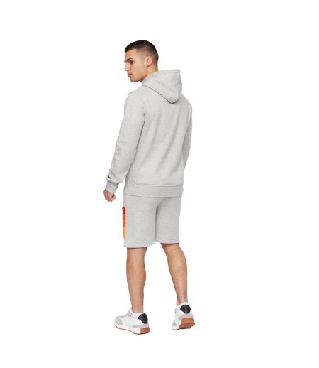 Sweat À Capuche Flocked Homme Gris Chiné Crosshatch