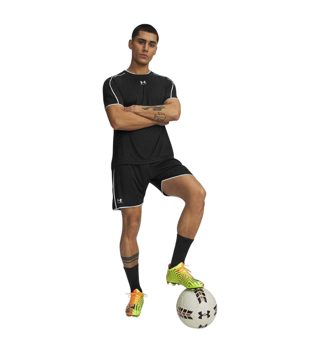 Mens Challenger Training Performance Shorts Black White Under Armour-4