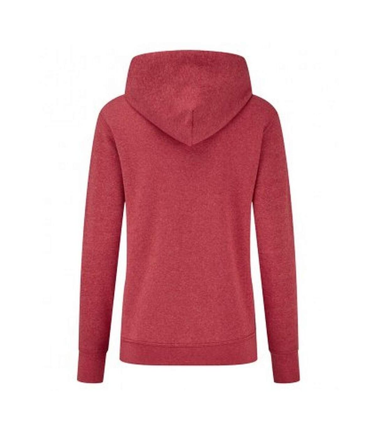 Fruit of the Loom Classic Lady Fit Hooded Sweatshirt (Red Heather)