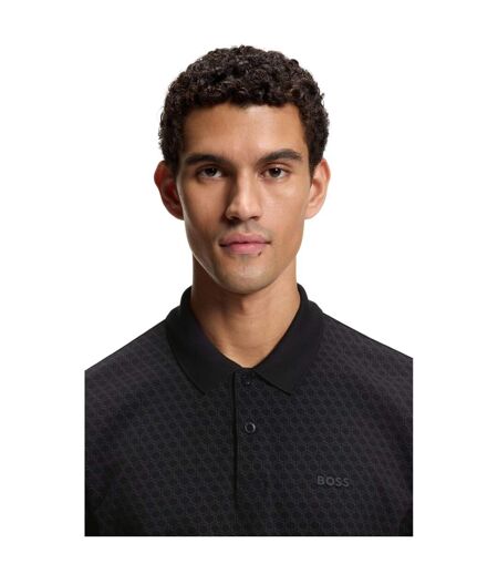 Mens Pique Polo Shirt Black Boss