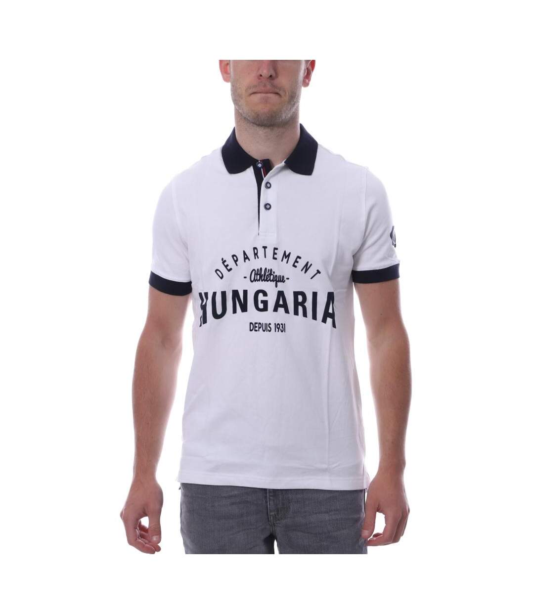 Polo blanc homme Hungaria Sport Style Legend - L