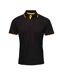 Mens Coolchecker Contrast Pique Polo Shirt Black Sunflower Premier-2