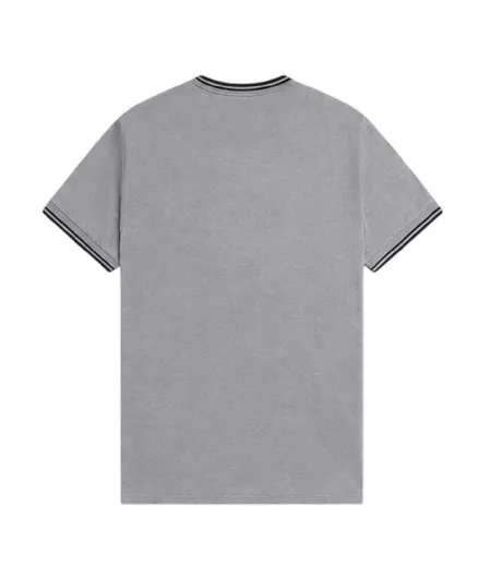T-shirt Motif/style Rayure Contrastée Sur Bord Homme Gris Fred Perry