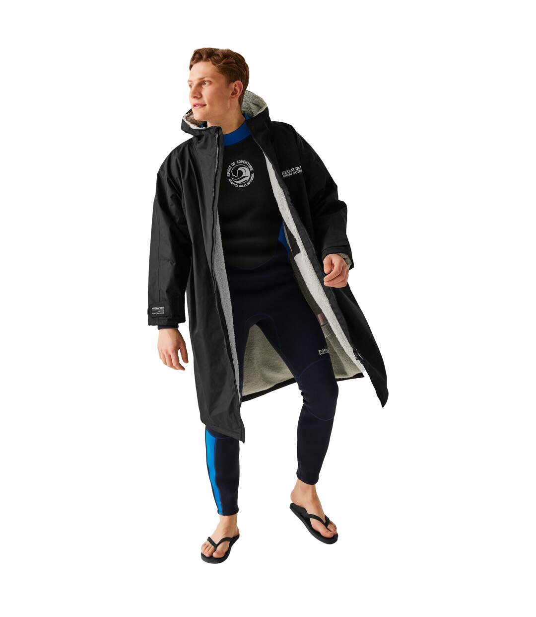 Peignoir à langer imperméable adulte noir Regatta-1