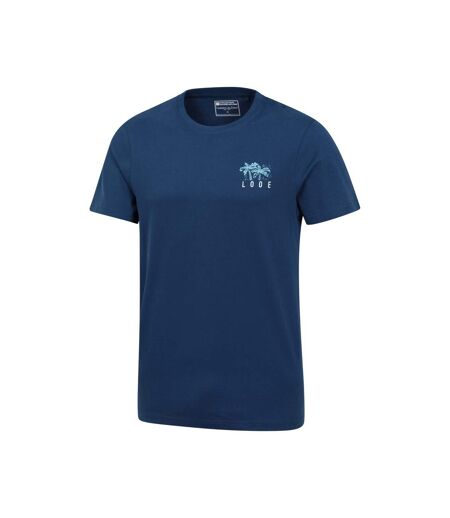 Mens looe printed organic t-shirt navy Mountain Warehouse