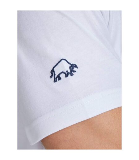 T-shirt Motif/style Taureau Tailladé Homme Blanc Raging Bull