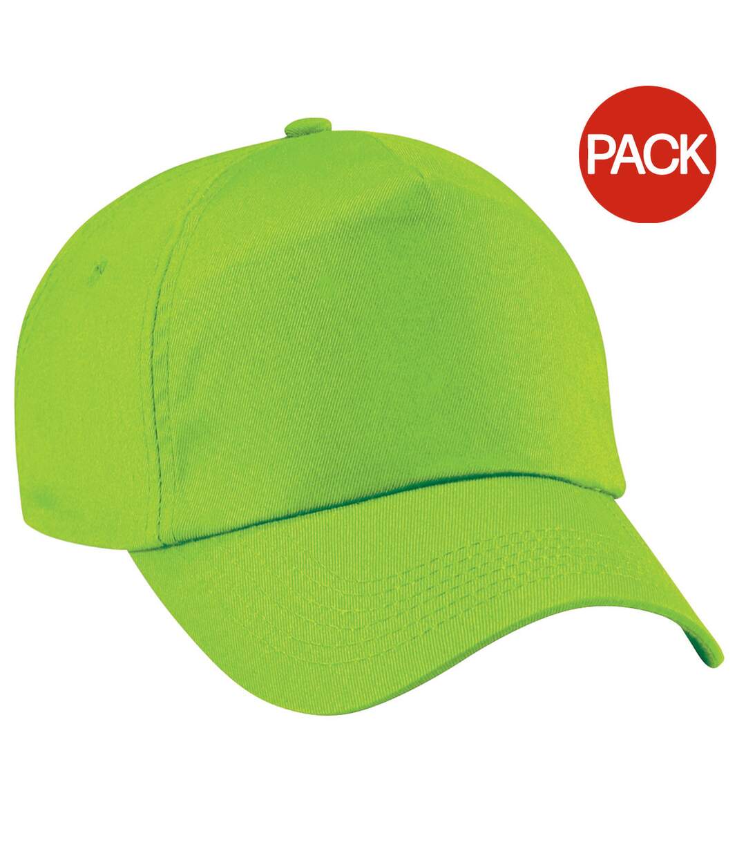 Lot de 2  casquettes de baseball adulte vert citron Beechfield-1