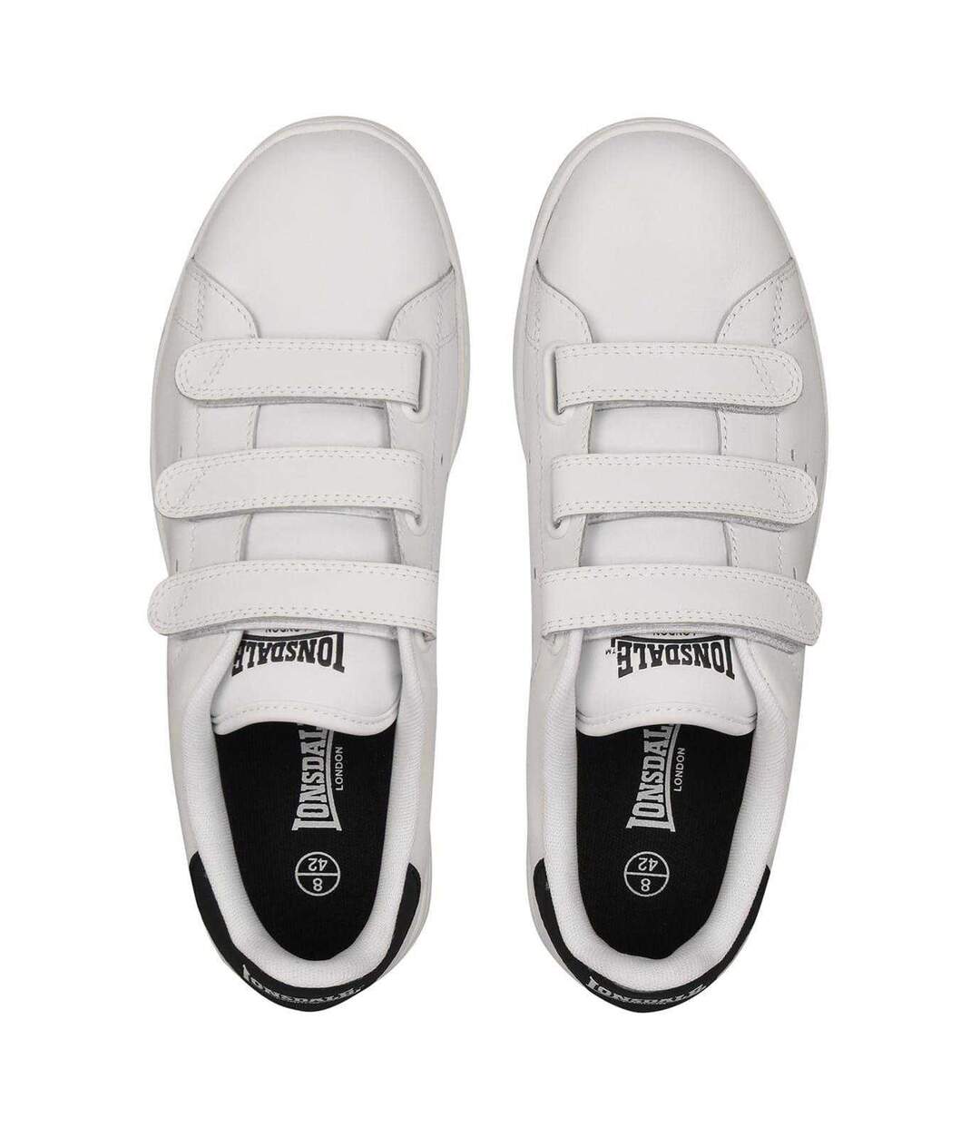 Baskets Leyton Homme Blanc Bleu Marine Lonsdale-4