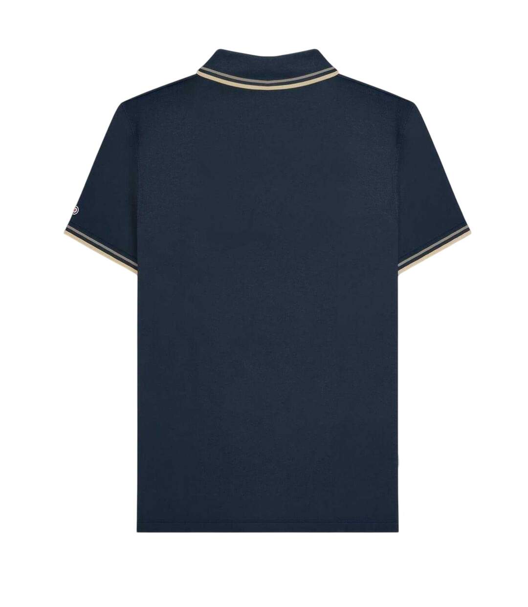 Polo Motif/style Rayure Contrastée Sur Bord Homme Bleu Marine Taupe Lambretta-2