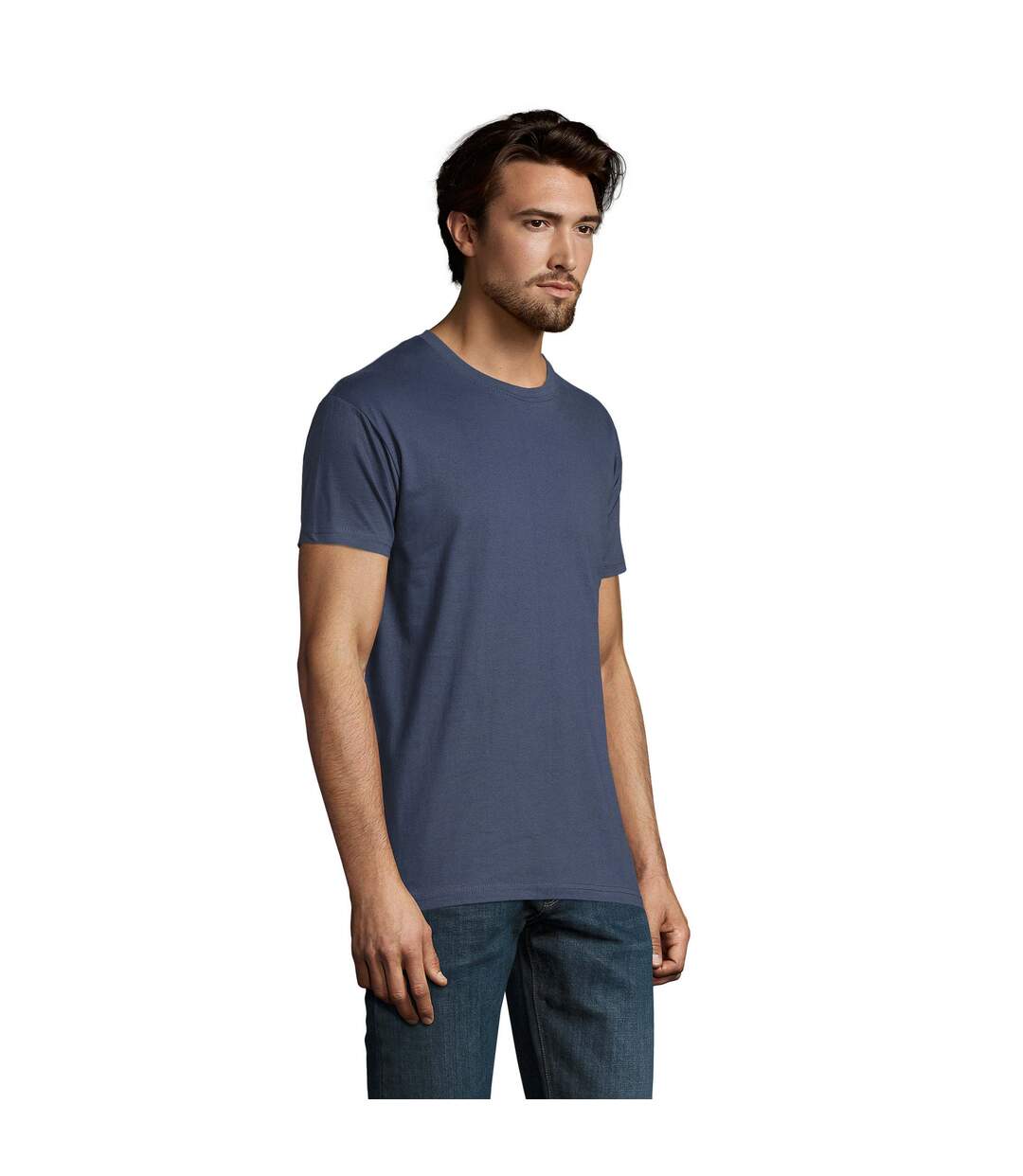 T-shirt Imperial Adulte Bleu Denim SOLS-1