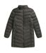 Womens/ladies Frankie Longline Padded Jacket Dark Khaki Animal-1