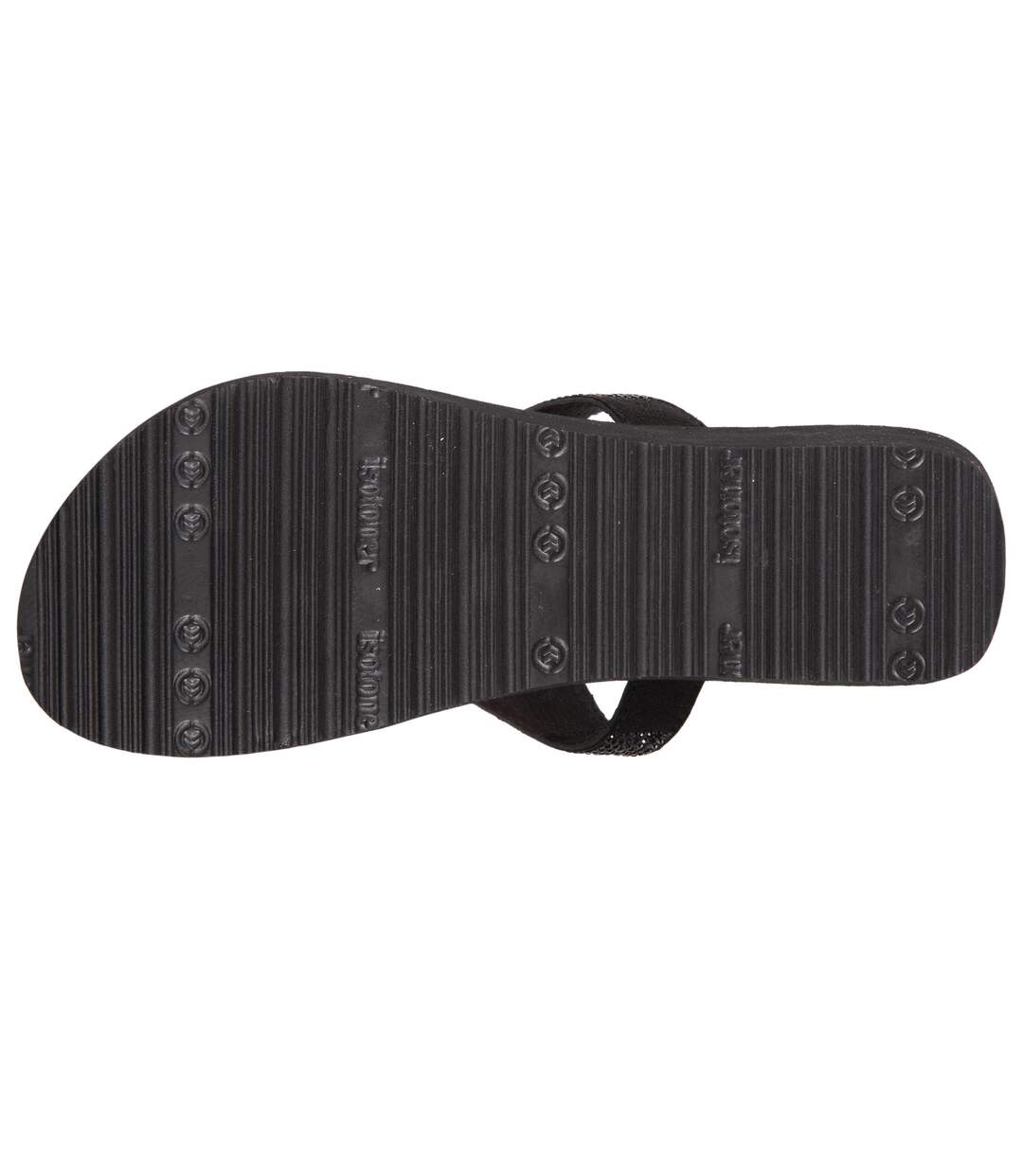 Isotoner Tongs femme à talon 4 cm, tiges larges et perlées-4