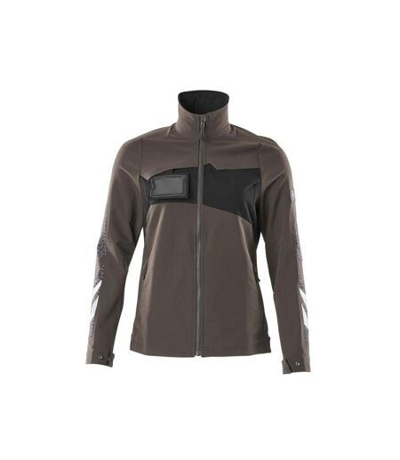Womens/ladies Accelerate Plain Stretch Lightweight Jacket Dark Anthracite Black Mascot