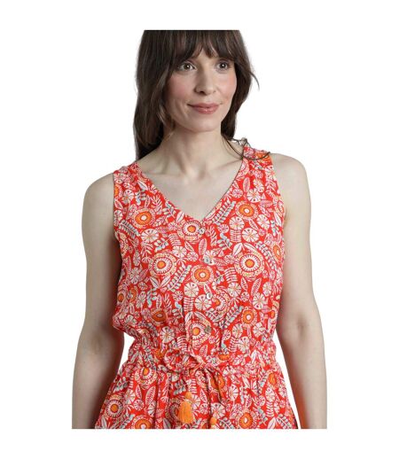 Womens/ladies mare printed playsuit tango red Weird Fish