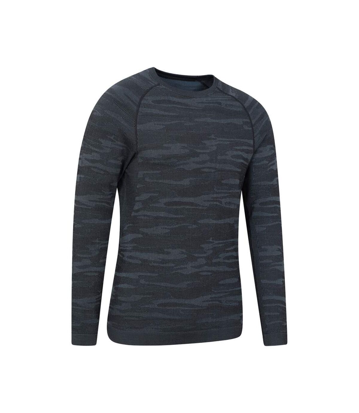 Mountain Warehouse Mens Alpine Camo Seamless Base Layer Top (Blue)
