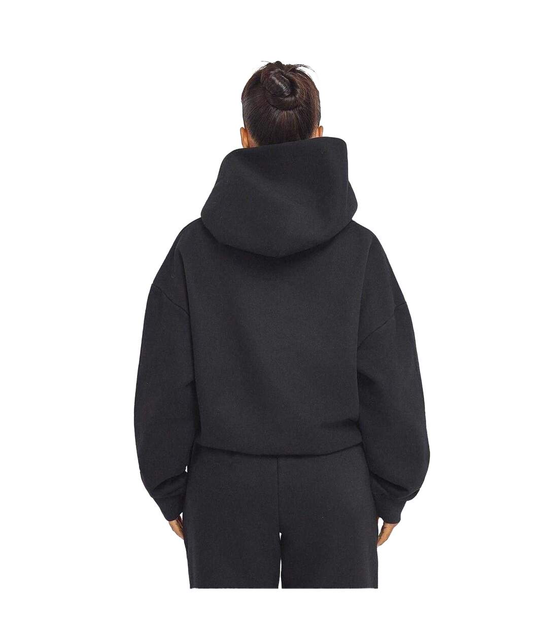 Womens/ladies Logo Relaxed Fit Varsity Hoodie Black Mars The Label-3