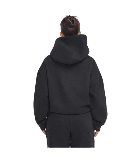 Womens/ladies Logo Relaxed Fit Varsity Hoodie Black Mars The Label