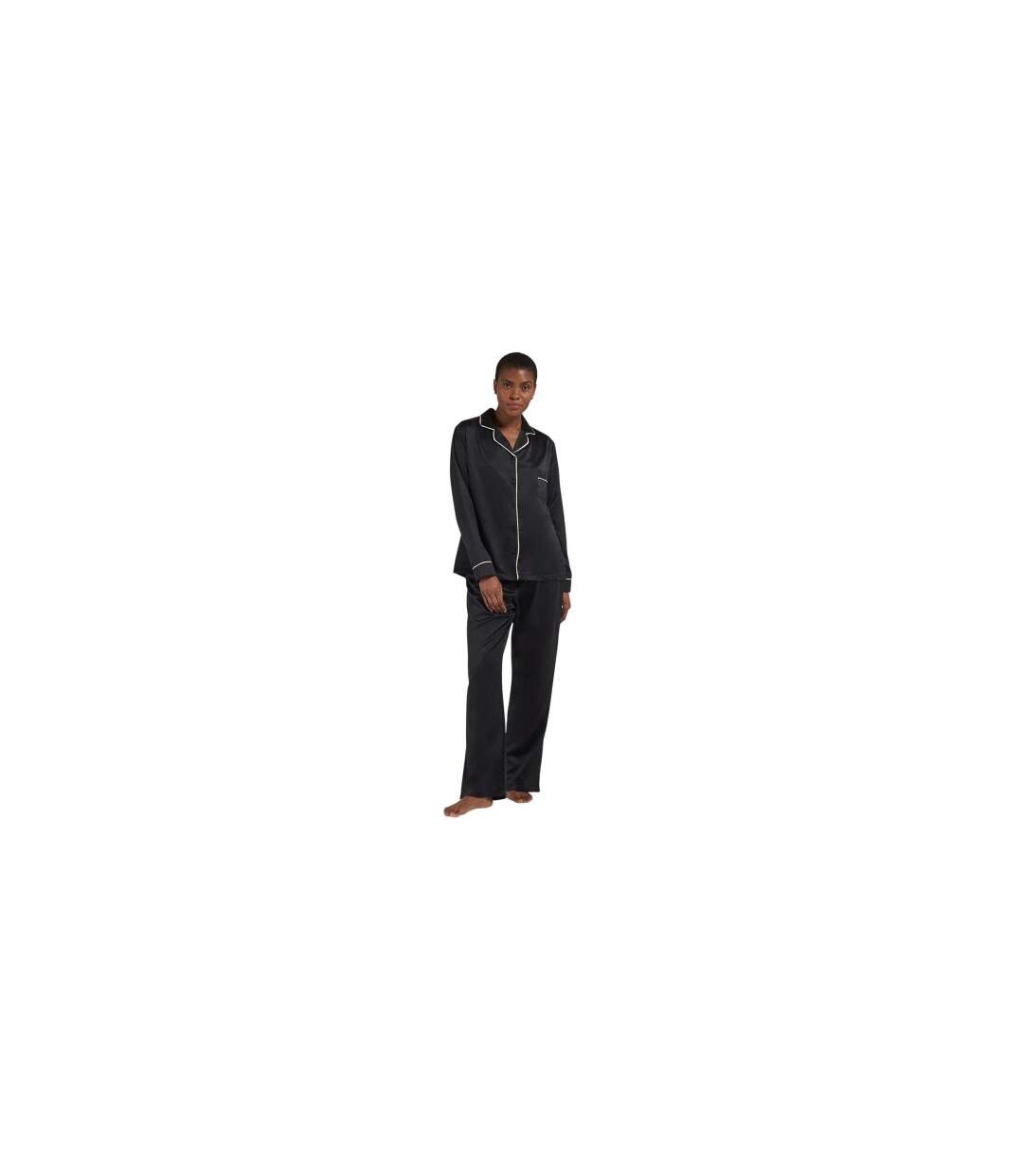 Ensemble De Pyjama Long Femme Noir Rose Bluebella-1