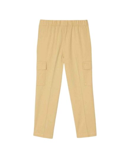 Womens/ladies Gabardine Cargo Trousers Natural Lacoste