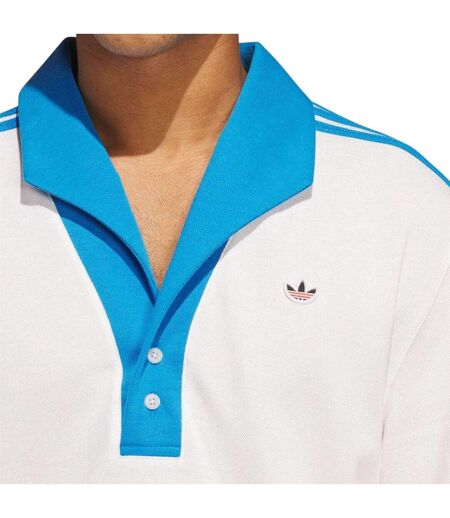 Polo Edison Chen Homme Blanc Bleu Adidas