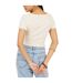 T-shirt Court Motif/style À Bouton Femme Crème Brave Soul-3
