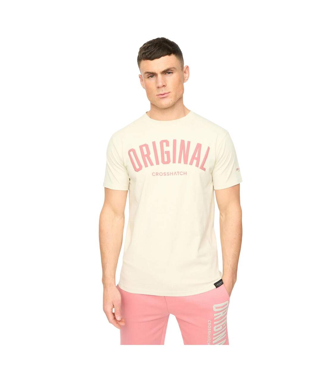 Mens Kensby T-shirt Neutral Crosshatch-2