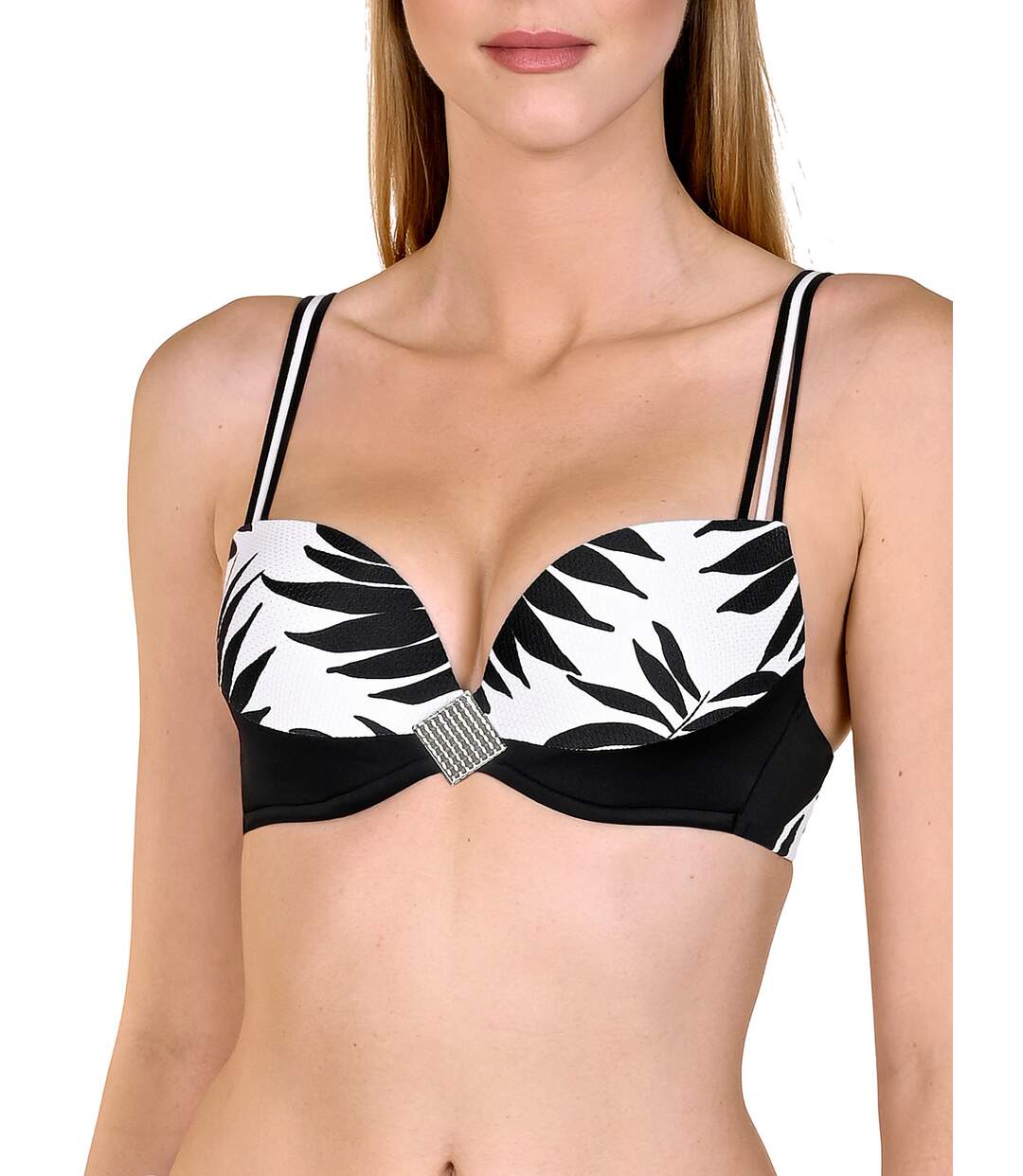 Haut maillot de bain push-up Ocean City noir Lisca-1