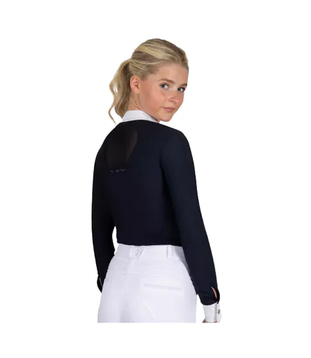 Womens/ladies Larkhall Diamante Show Shirt Navy Coldstream