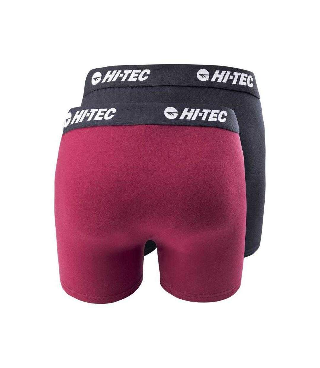 Pack Of 2  Mens Mireio Boxer Shorts  Black Red Hi-Tec-2