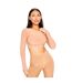 Womens/ladies Crew Neck Long-sleeved Crop Top Camel Missy Empire-1