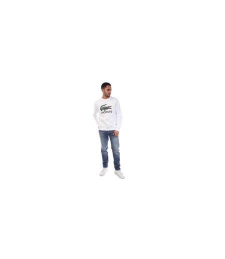 Mens Fleece Crew Neck Sweatshirt White Lacoste