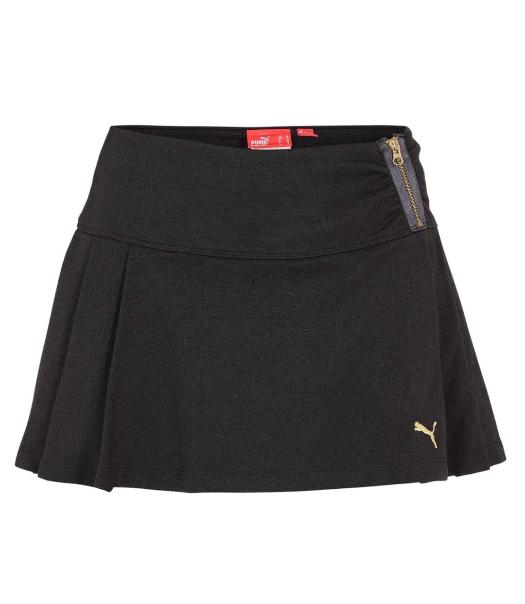 Womens/ladies Kilt Mini Skirt Black Puma-2