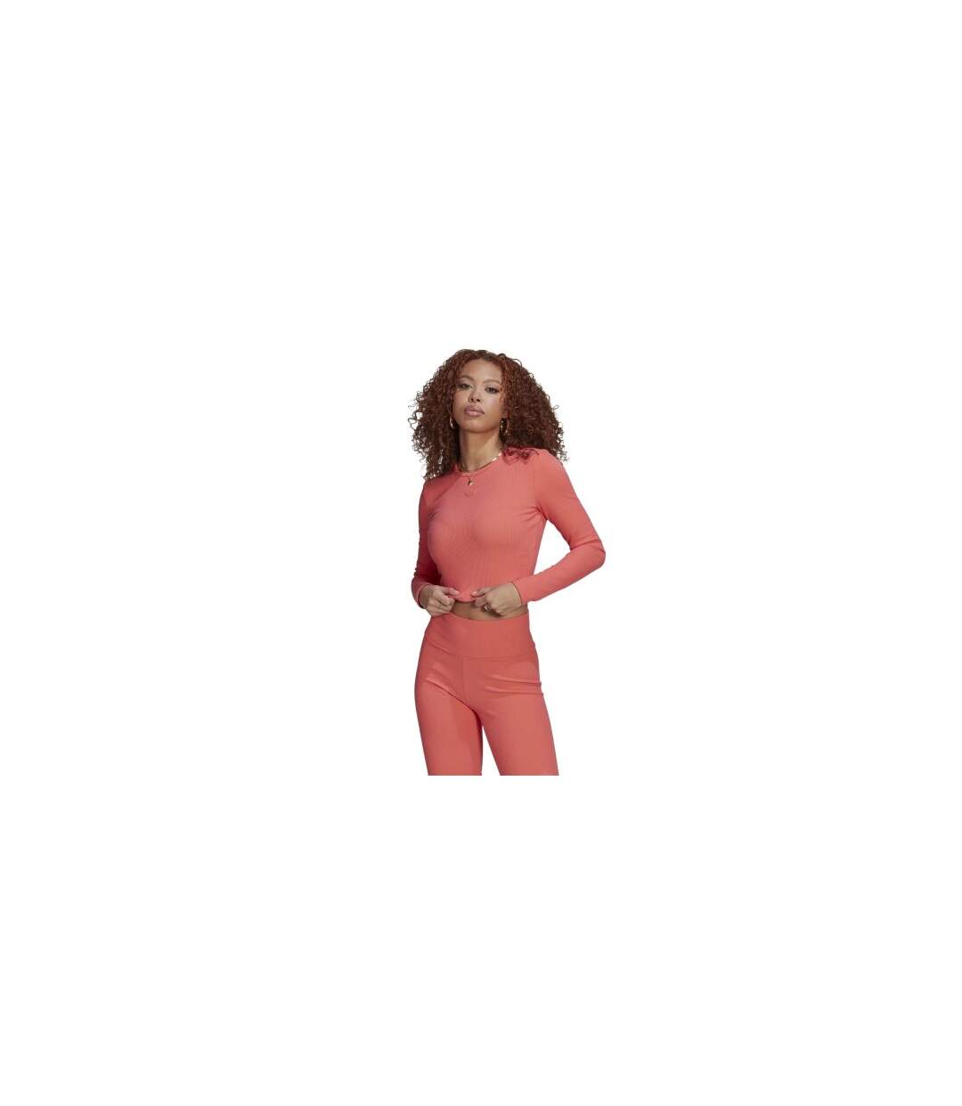 Womens/ladies Originals Slim Sports Crop Top Pink Adidas-1