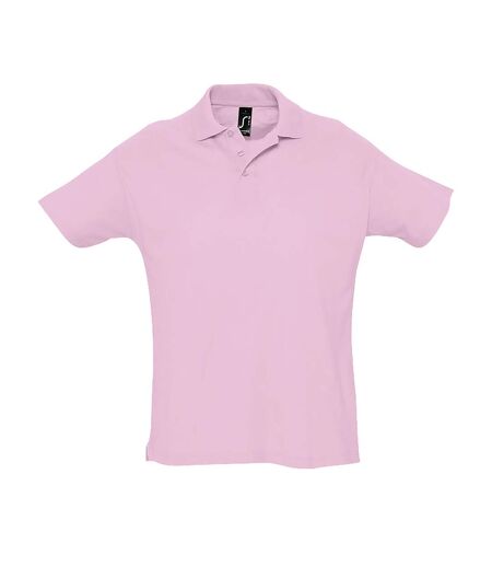 SOLS Mens Summer II Pique Short Sleeve Polo Shirt (Pink)