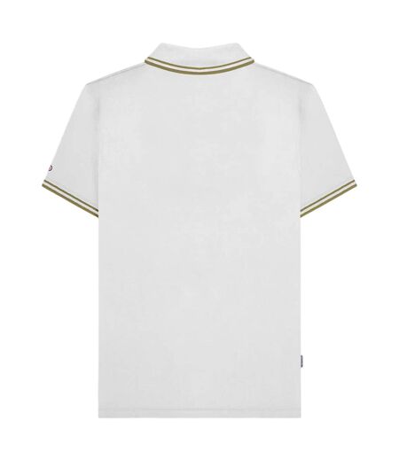 Polo Ss25 Homme Blanc Marron Clair Lambretta