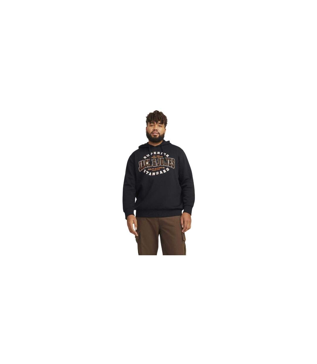 Sweat À Capuche Motif/style Logo Homme Noir Jack And Jones-1