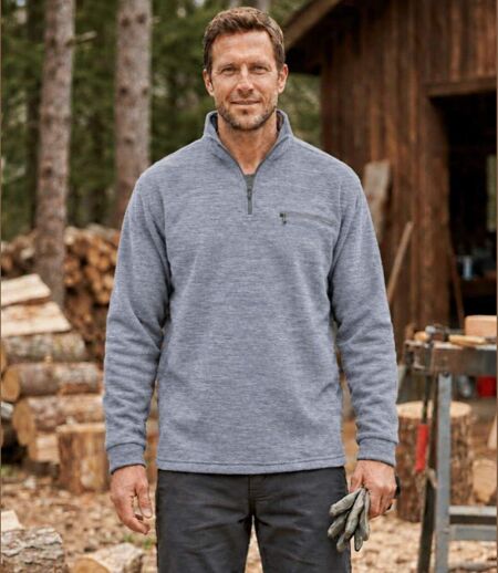 CHALLENGER CARIBOU4 — Sweat polaire gris foncé chiné : confort thermique et résistance