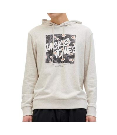 Sweat à capuche gris chiné homme jack & jones hawaii - l