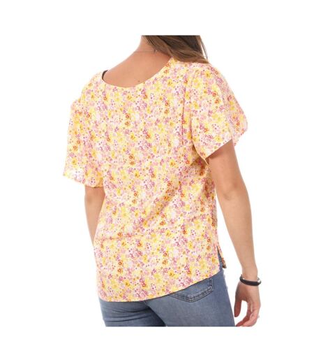 Top imprimé blanc/jaune femme vero moda swf - m