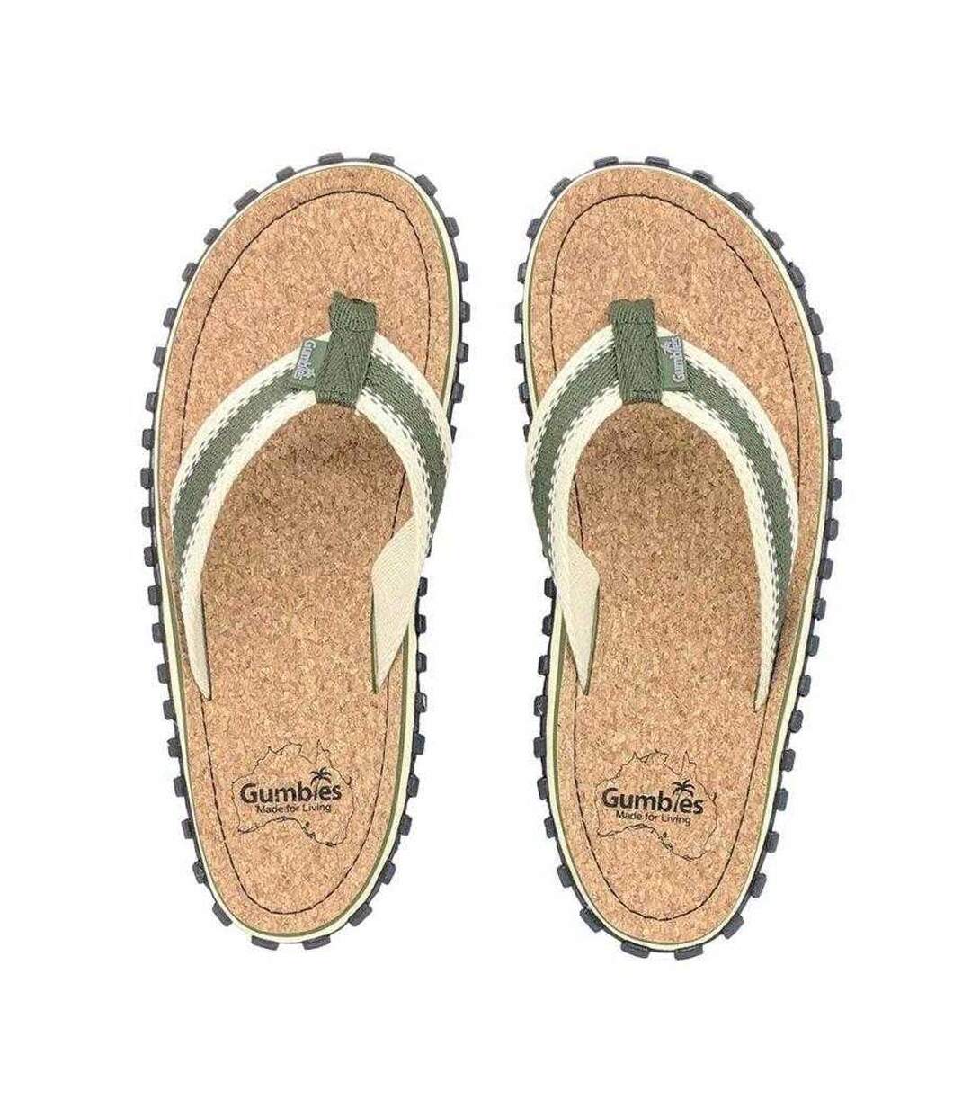 Tongs Homme Beige Vert Gumbies-3