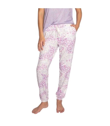 Womens/ladies Leopard Joggers Off White PJ Salvage
