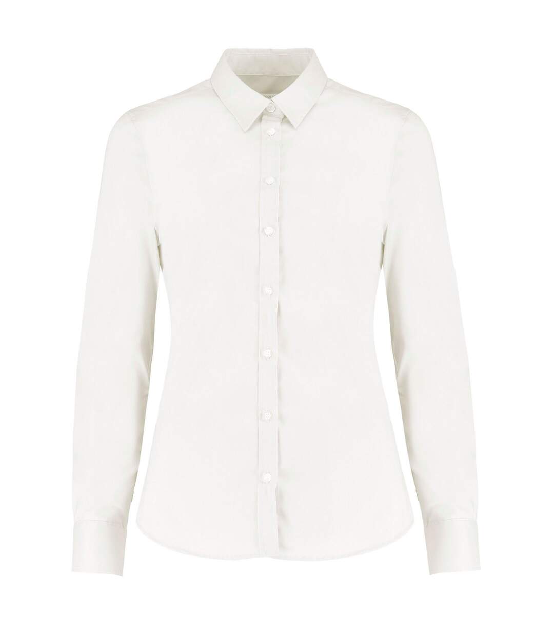 Chemise À Manches Longues En Tissu Extensible Oxford Pour Dames Et Demoiselles Blanc Kustom Kit-1
