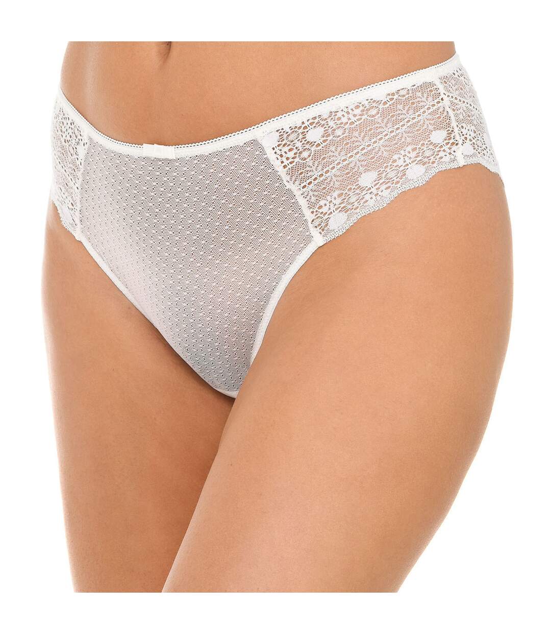 Transparent effect panties with lace fabric D09V7 for women, elegant and sensual design for a feminine look-1